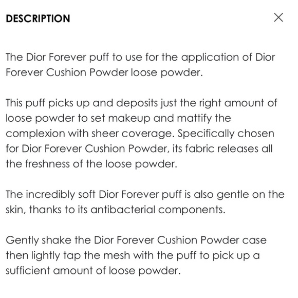 DIOR Forever Cushion Powder 2 Powder Puffs - Picture 7 of 7